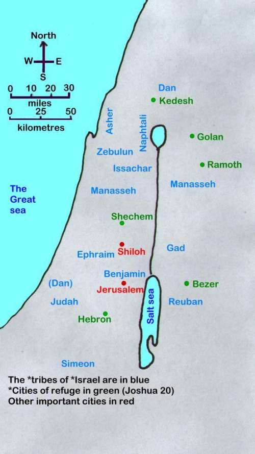 Bible map of Promised Land boundaries in Joshua - Casual English Bible